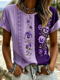 Women's Alzheimer's Awareness Floral Art Print Top