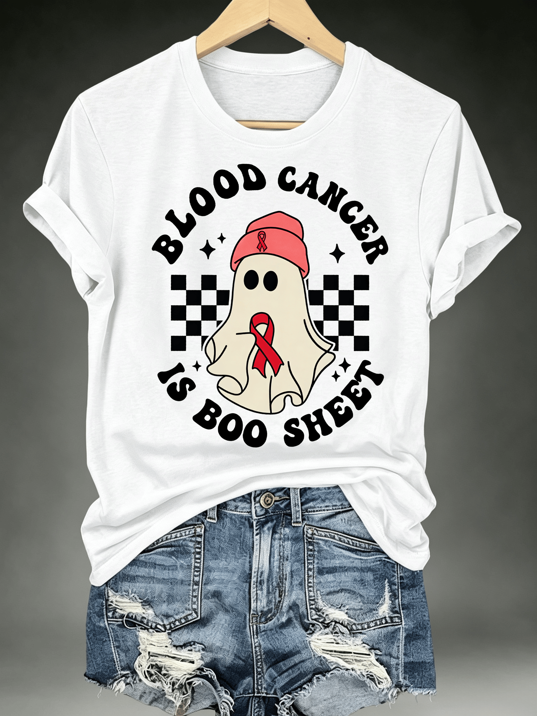 Women's BLOOD CANCER IS BOO SHEET Print T-Shirt