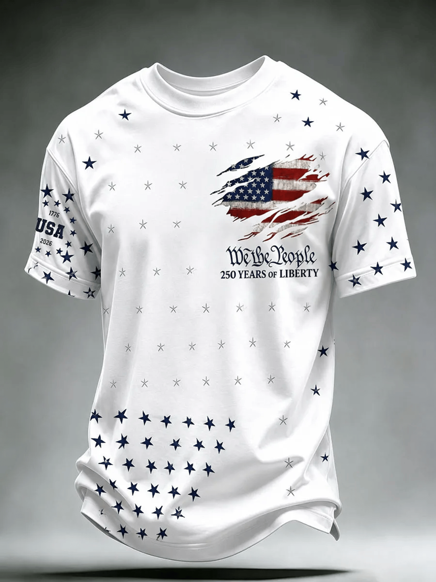 Men's 250th Anniversary Independence Day Art Printed Casual T-shirt