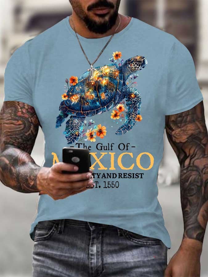 Men's Gulf Of Mexico Printed Round Neck T-Shirt