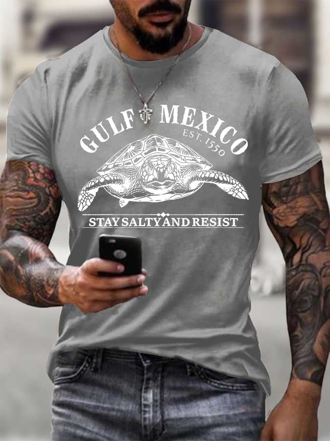 Men's Gulf Of Mexico Printed Round Neck T-Shirt