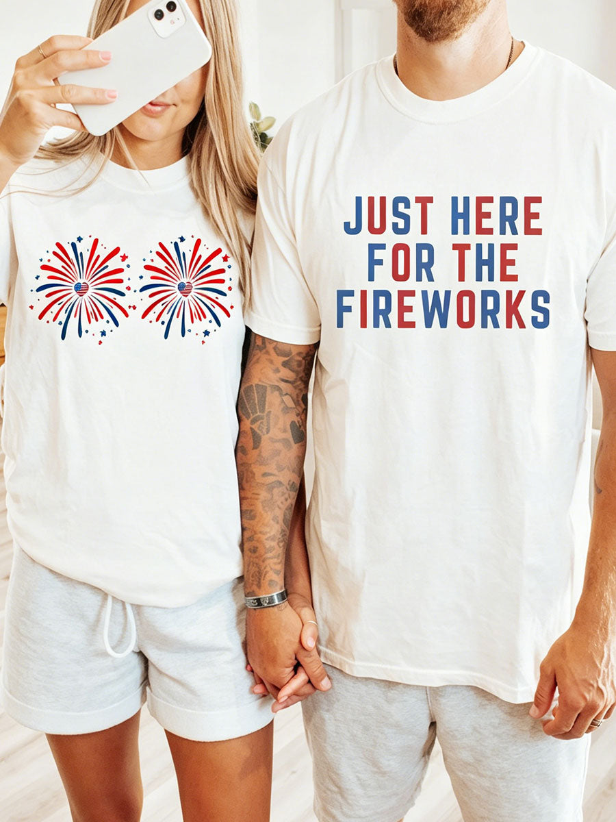 American Independence Day Funny Couple T-Shirt
