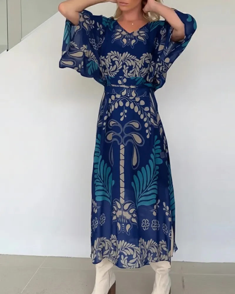 Bohemian V-Neck Loose Dress