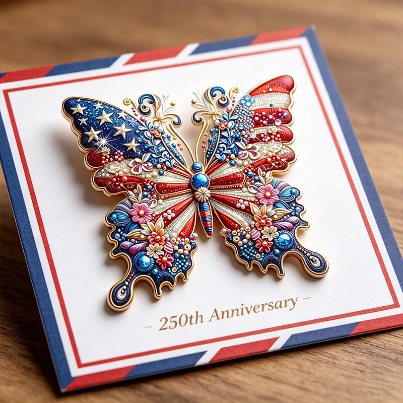 US 250th Anniversary Enamel Brooch Pin