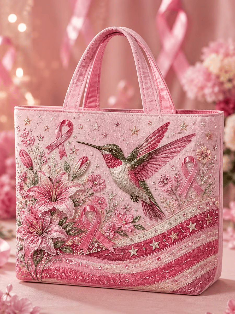 Pink October Breast Cancer Awareness Month Tote Bag