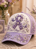 Casual Hat With Purple Floral Print