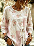 Women's Casual Pink Floral Top
