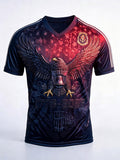 Men's Vintage USA 250th Print Short-Sleeve V-Neck T-Shirt