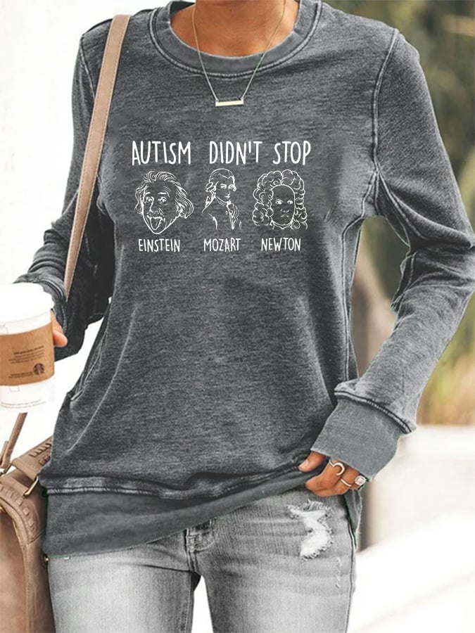 Women's Autism Printed Long Sleeve Sweatshirt