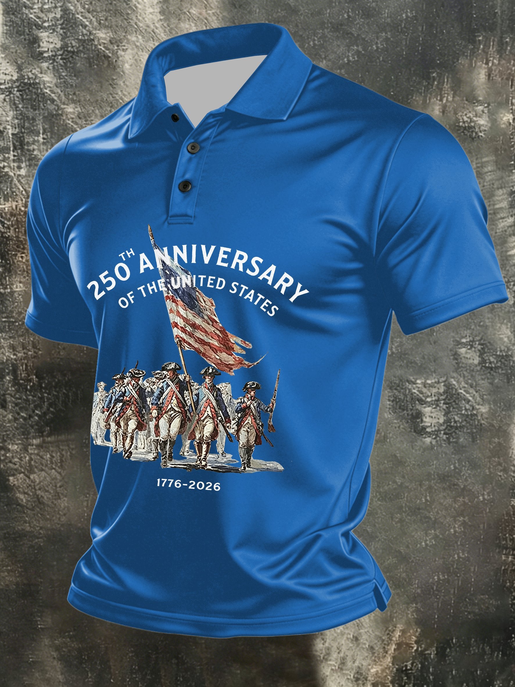Men's America 250th Anniversary Print Casual Polo Shirt