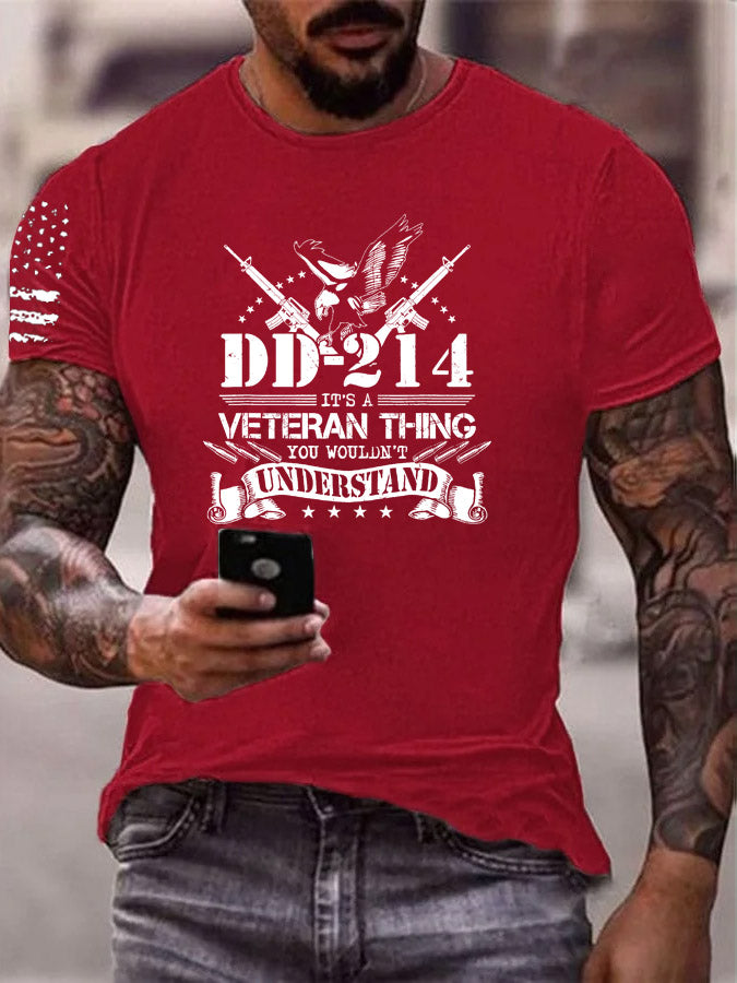 DD-214 A Veteran Thing Pattern 100% Cotton T-Shirt