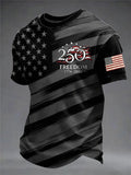 Men's USA 1776-2026 Freedom Printed Casual T-shirt