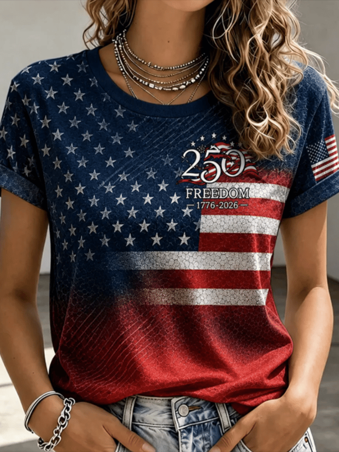 Women's America 1776-2026 Freedom Print T-shirt
