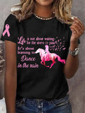Women's Pink Horse Breast Cancer Awareness Warrior Tee