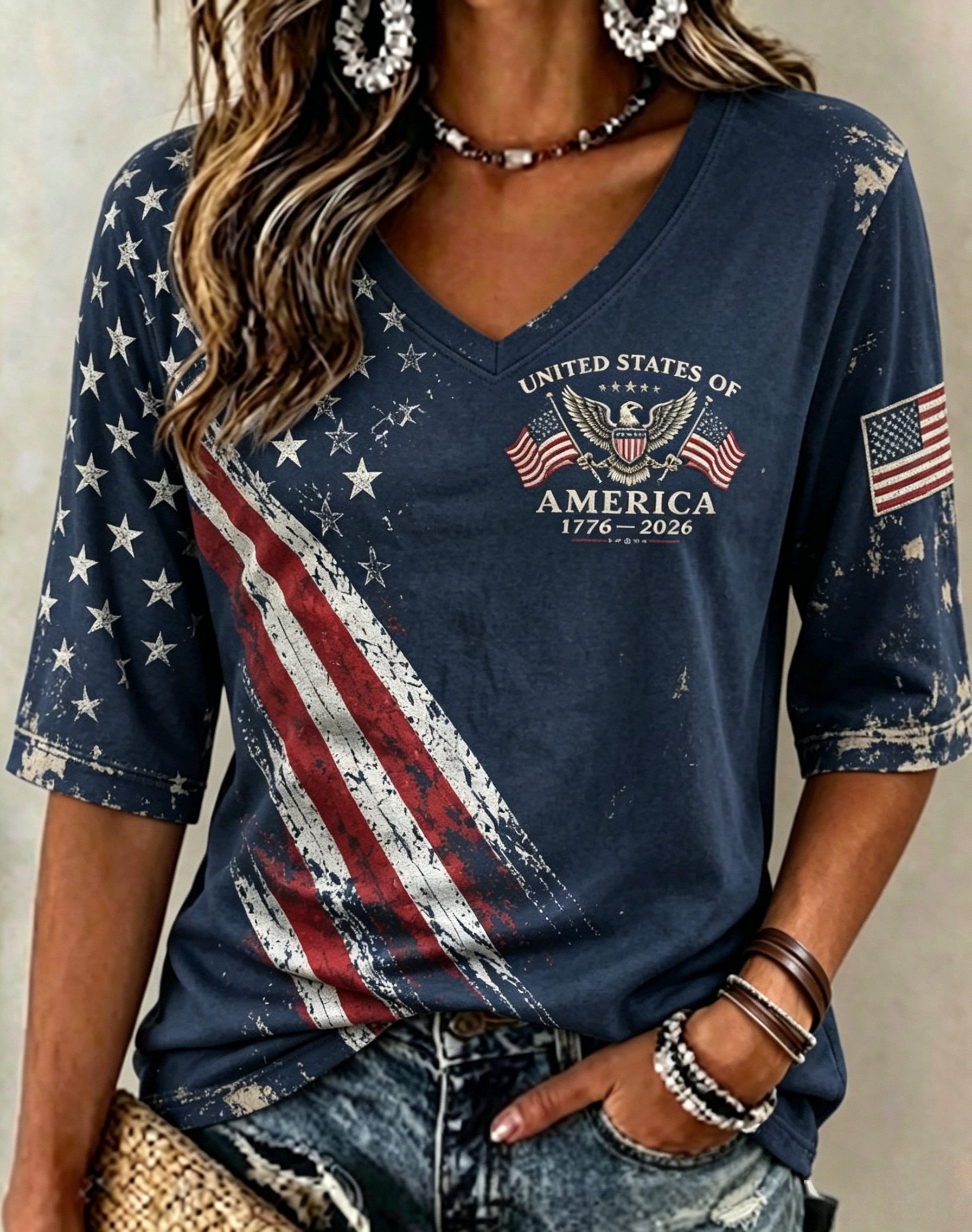 Women's USA 250th Anniversary Printed T-shirt
