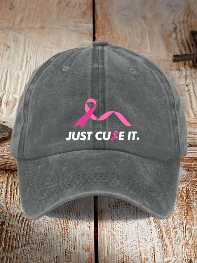 Just Cure It Breast Cancer   Printed Baseball Cap