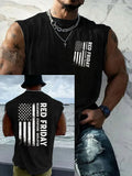 Red Friday Pattern Round Neck 100% Cotton Tank Top