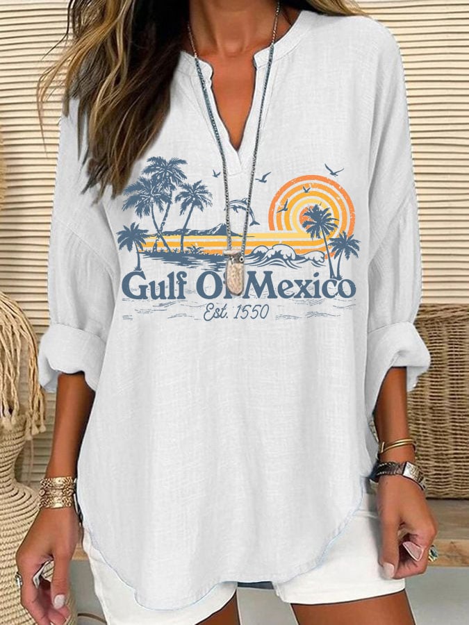 Women's Gulf Of Mexico Casual Printed Shirt