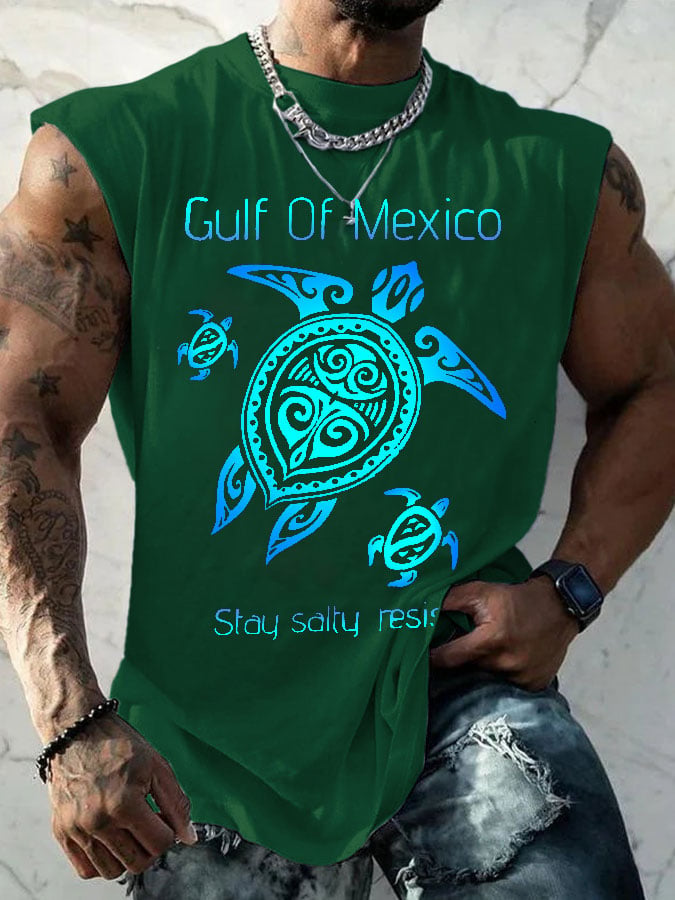 Men's Gulf Of Mexico Print Casual Vest