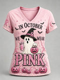 Women's Breast Cancer Halloween  Print Hoodie