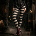 Women's Halloween Gothic Stripes Print Leggings