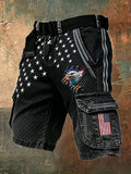 Men's 250 American  Print Casual Cargo Shorts