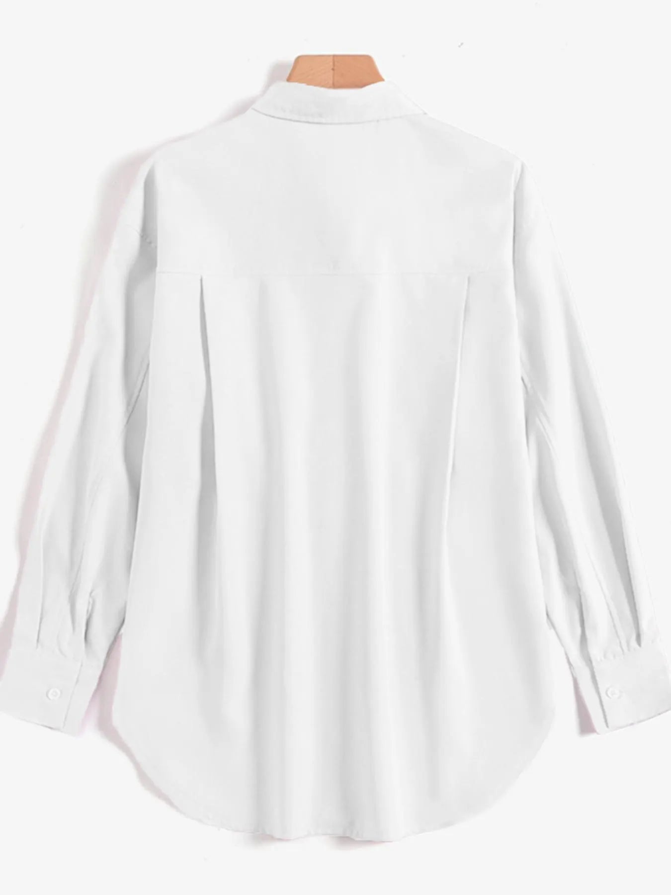 Women's Plain Button Front Drop Shoulder Shirt Blouse