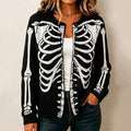 Women's Halloween Skull Graphics Knit Button Cardigan