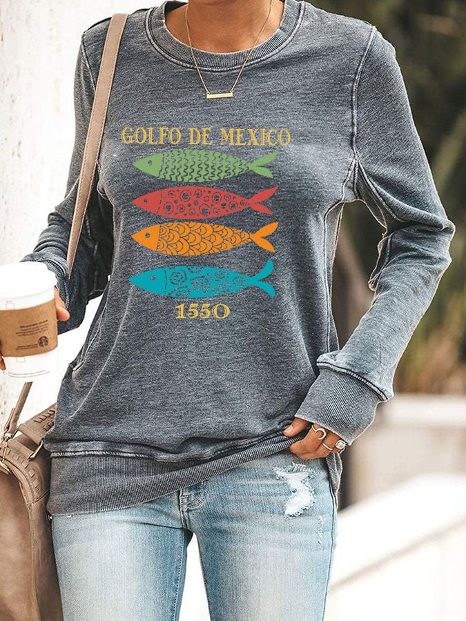 Women's Gulf Of Mexico Print Sweatshirt