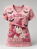Women's Breast Cancer Halloween  Print Hoodie