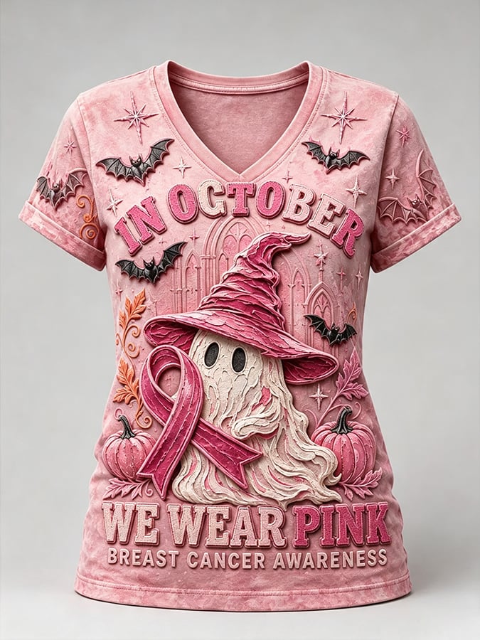 Women's Breast Cancer Halloween  Print Hoodie