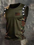 Men's Retro Independence Day Patriot Crew Neck Tank Top