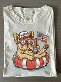 Unisex USA 250th Independence Day Puppy Print T-shirt