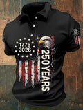 Men's American 250th Anniversary Print Casual Polo Shirt
