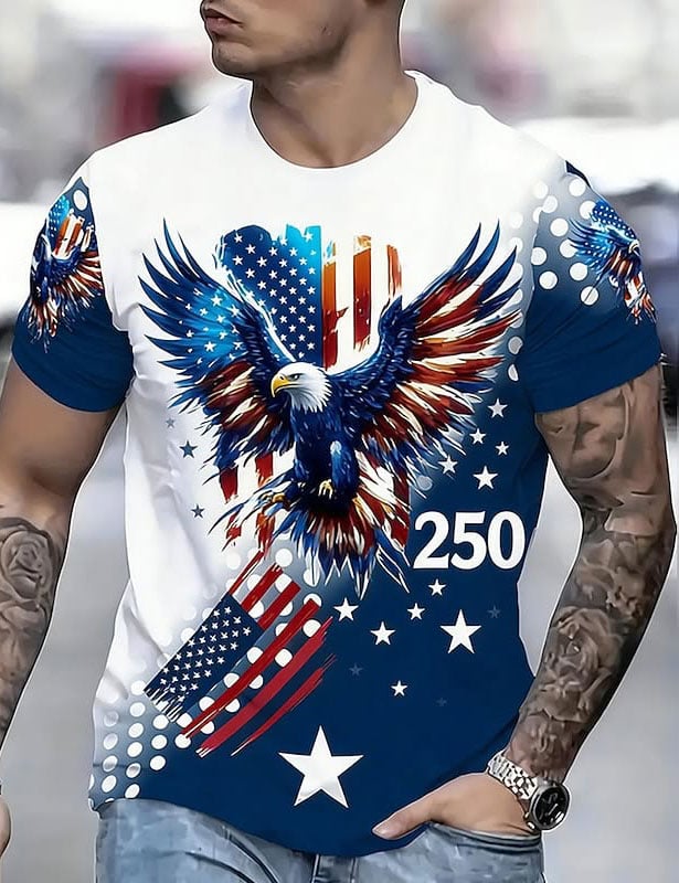 Men's 250th Anniversary Print Short-Sleeve Crew Neck T-Shirt