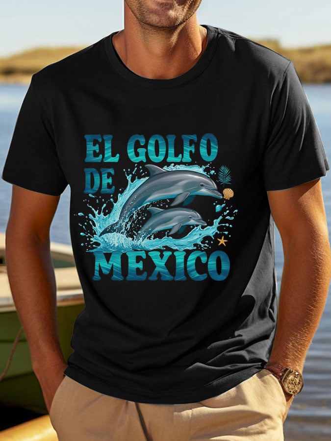Men's "The Gulf of Mexico" Dolphin Print T-Shirt