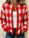 Women's Casual Printed Knit Cardigan