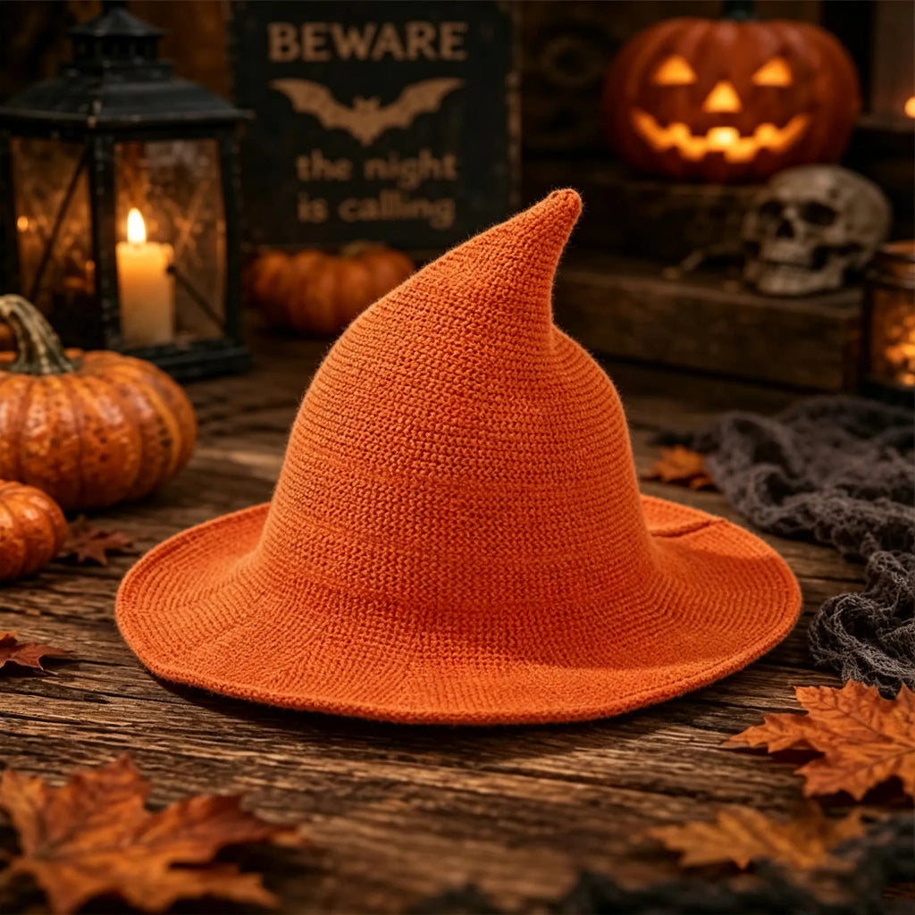 Halloween Solid Color Knitted Wizard Hat