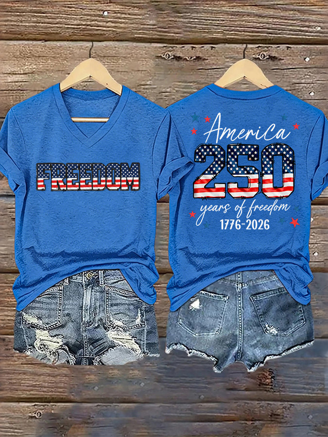 Women's U.S. Founding 250th Anniversary V-Neck T-Shirt