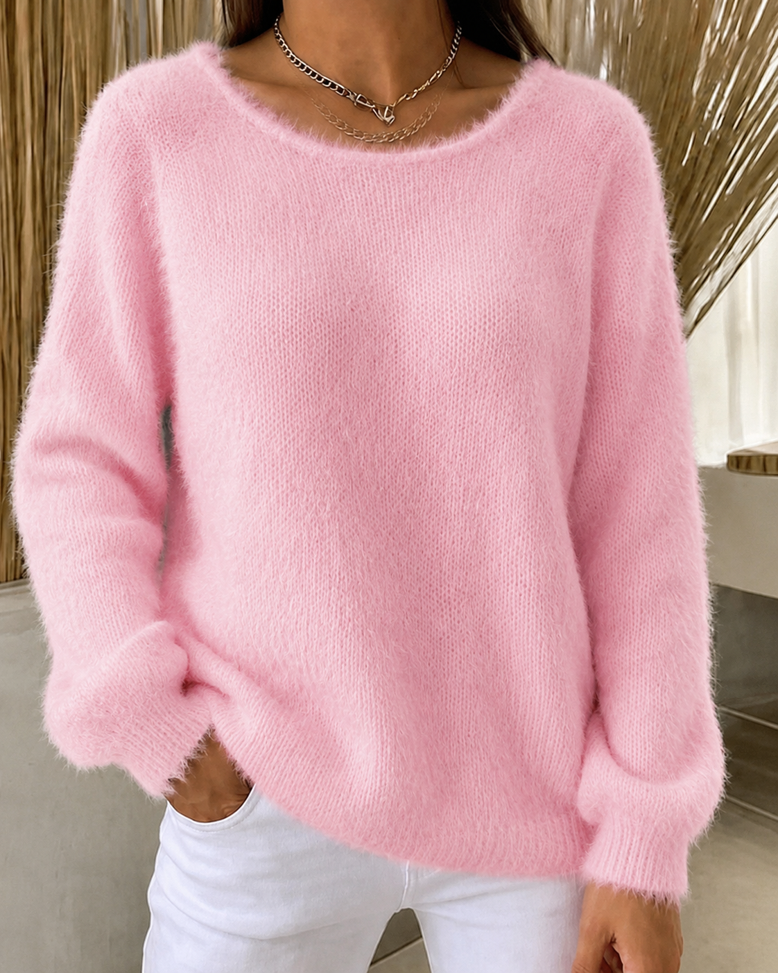 Women'S Solid Color Multi-Color Solid Color Long Sleeved Thin Sweater Top
