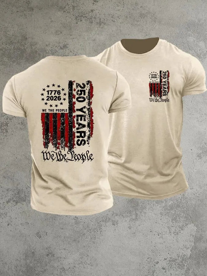 1776-2026 250 Years We The People  Pattern 100% Cotton T-Shirt