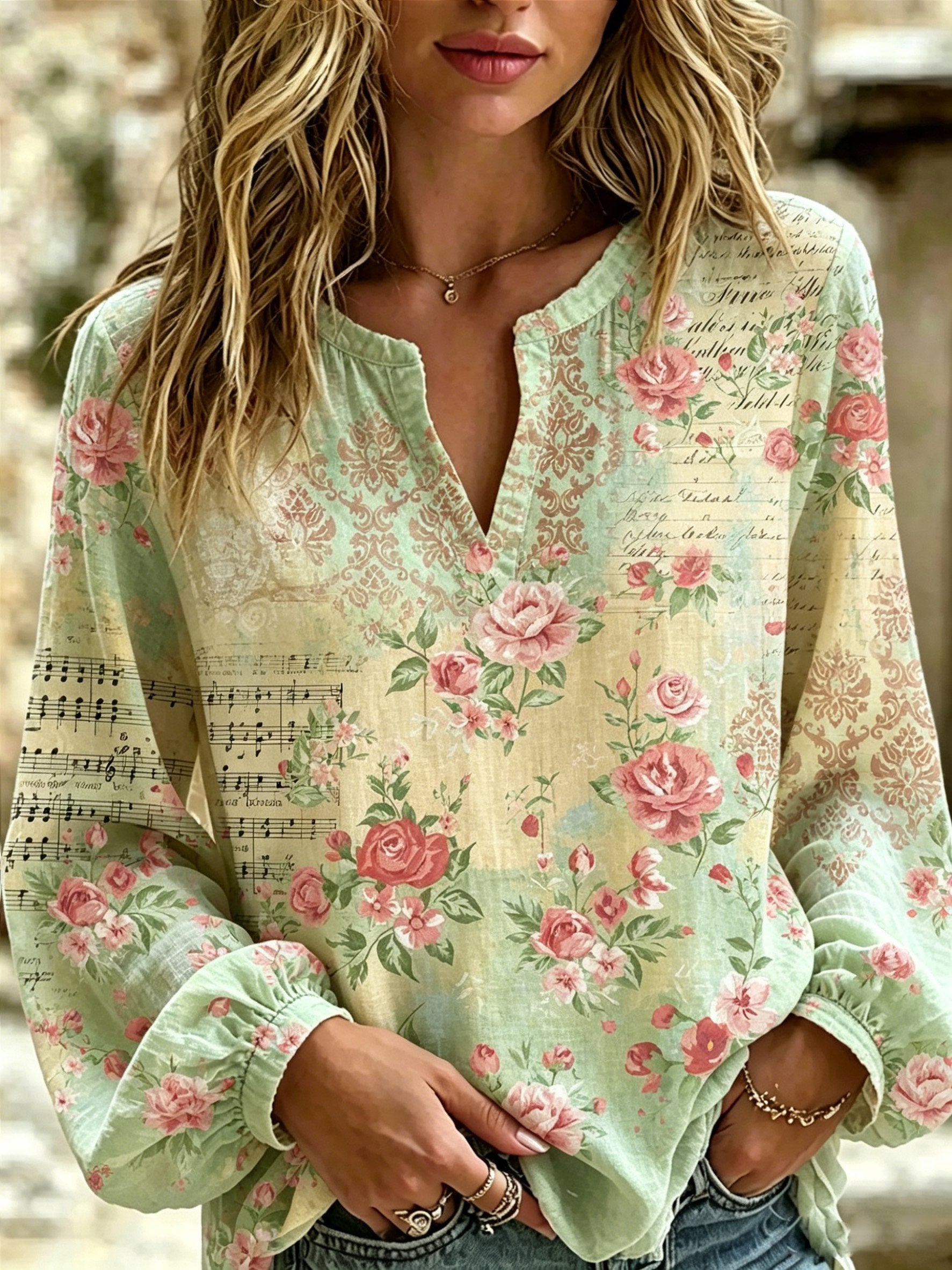 Women's Floral Print Casual Top