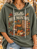 Women's "hello Ber Months" Vintage Truck Short Sleeve Hoodie