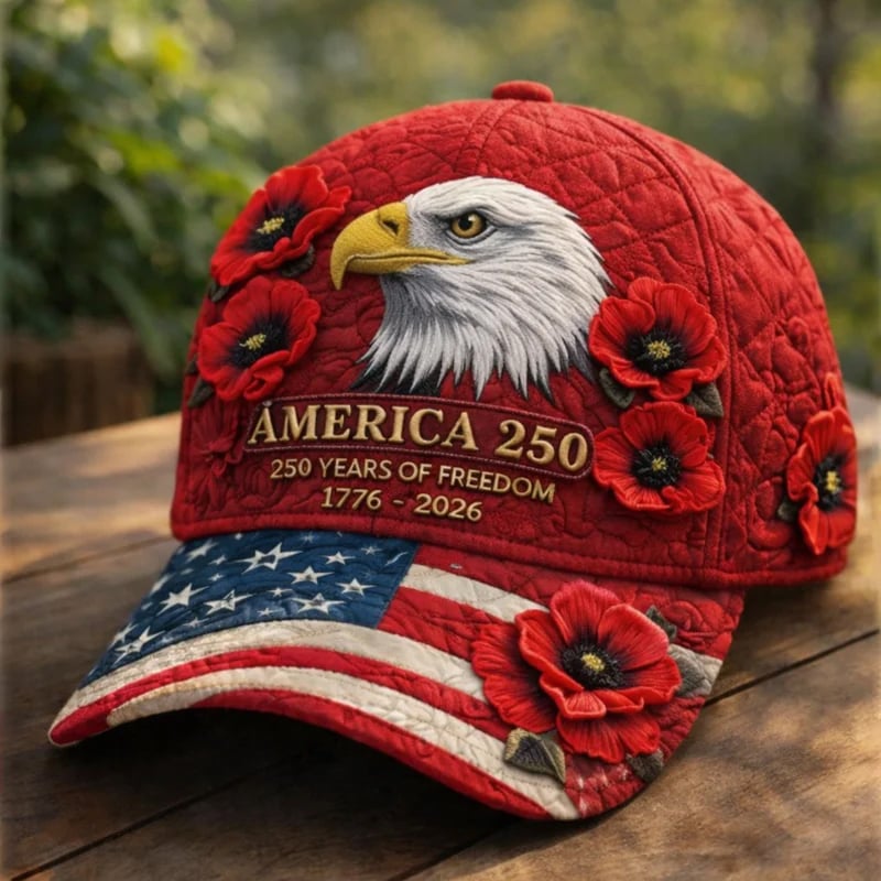 Unisex casual hat with a 250th anniversary of the United States commemorative print.