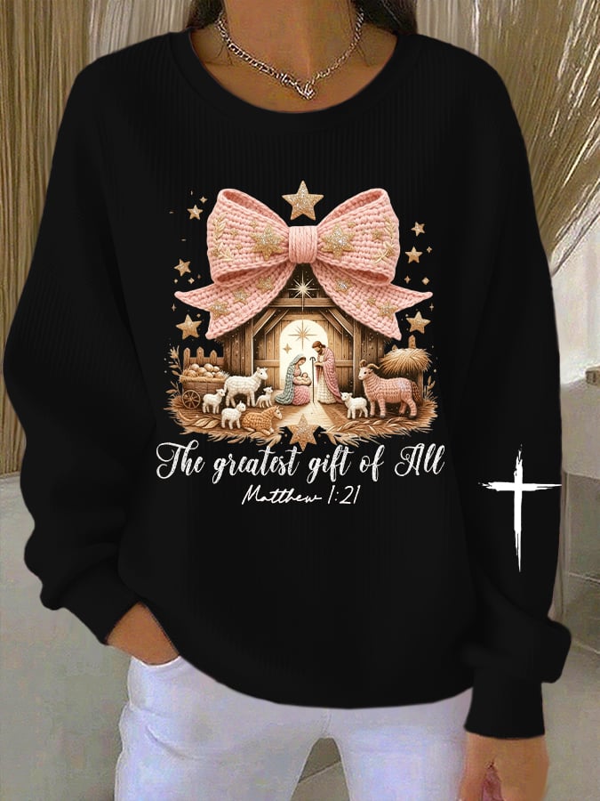 Women's Christmas Faith Print Sweatshirt