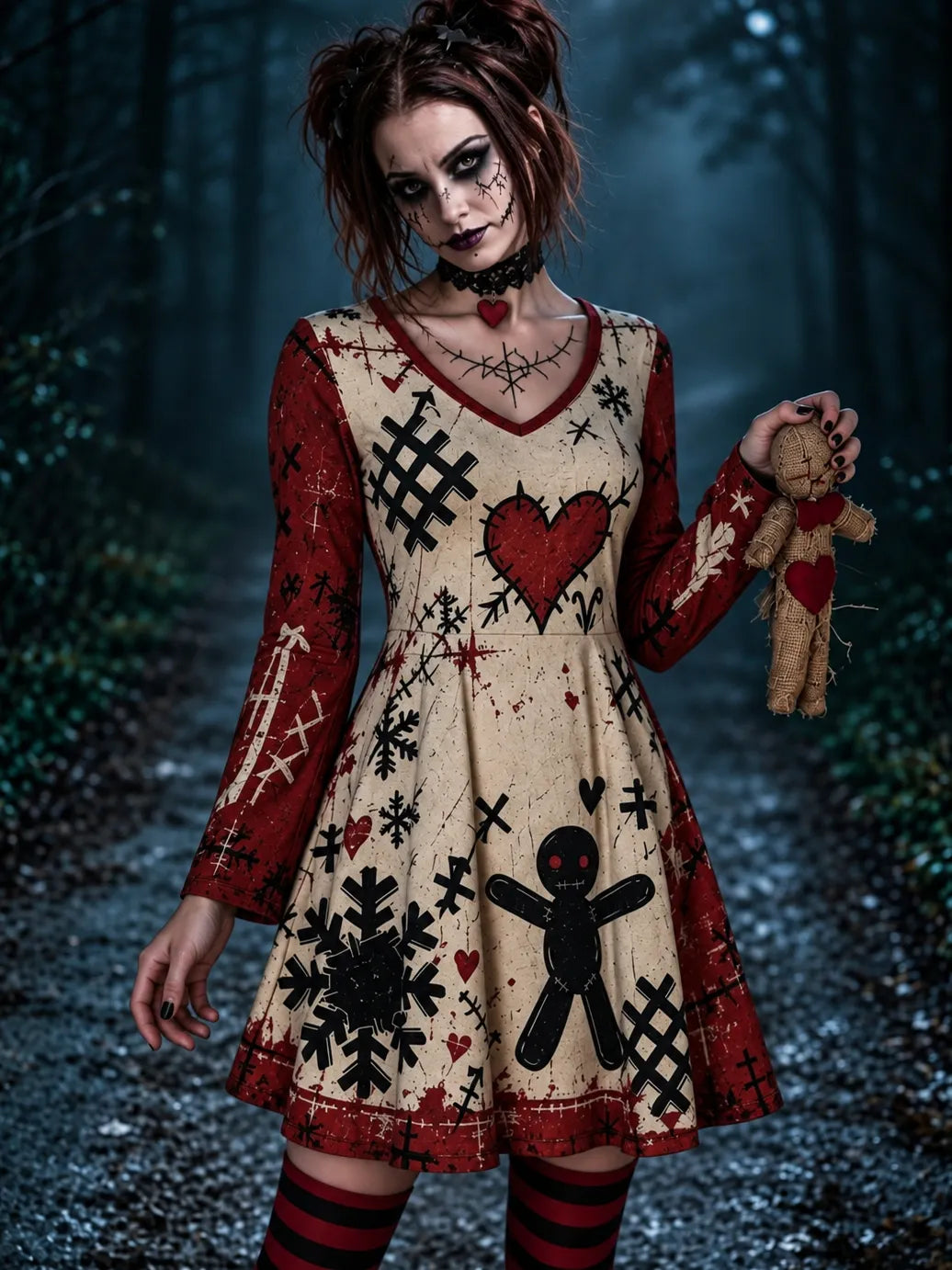 Women's Halloween Voodoo Doll Cosplay Dress