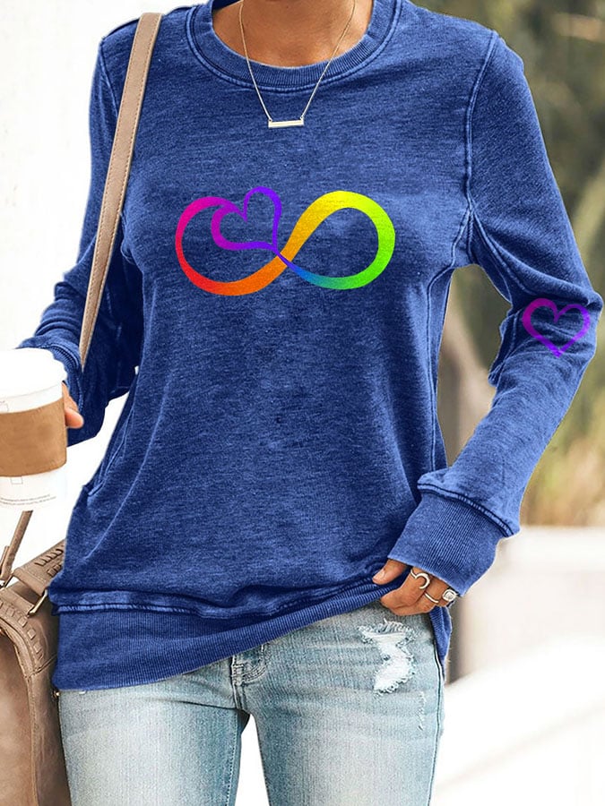 Autism Infinity Love Print Sweatshirt