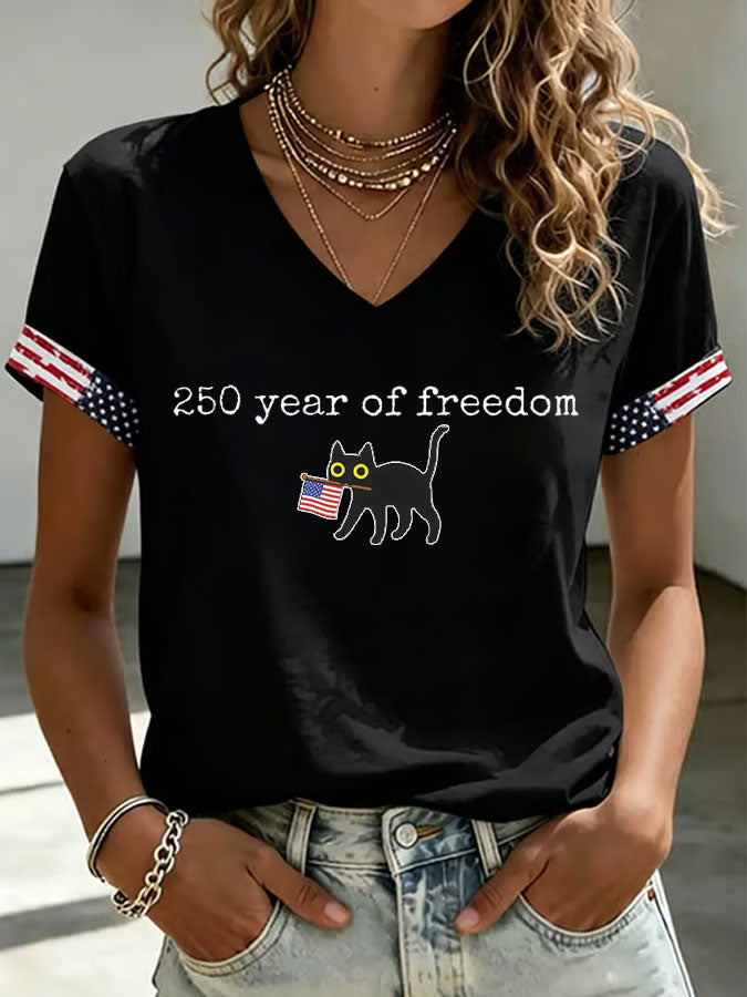 Women'S America Flag Print Casual T-Shirt