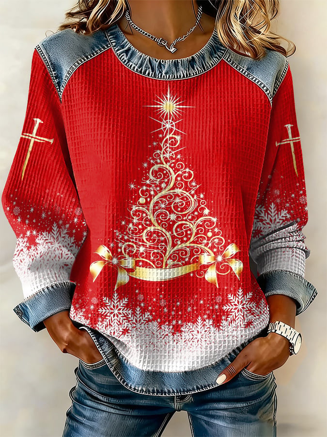 Women's Christmas Faith Print Sweatshirt