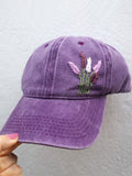 Unisex Purple Floral Print Baseball Hat
